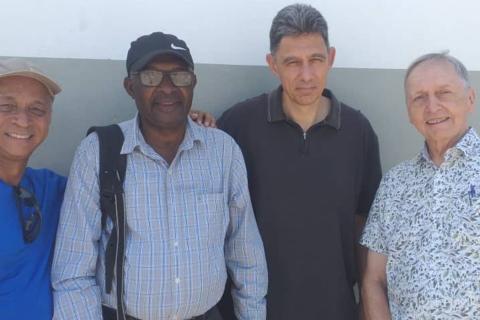  André Weis, Etienne de Villemeur and members of the Focolare Movement at  the Haiti's Mariapolis