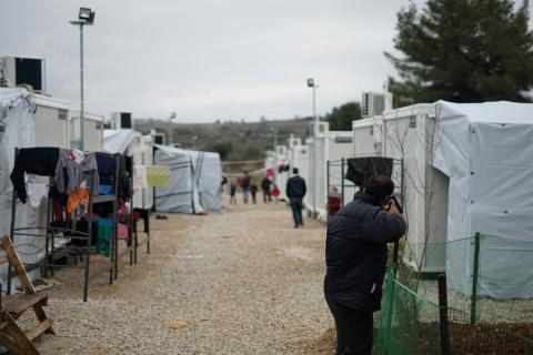 Refugee in a camp 