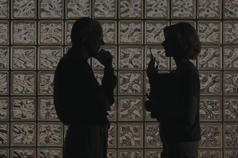 Two people having a conversation