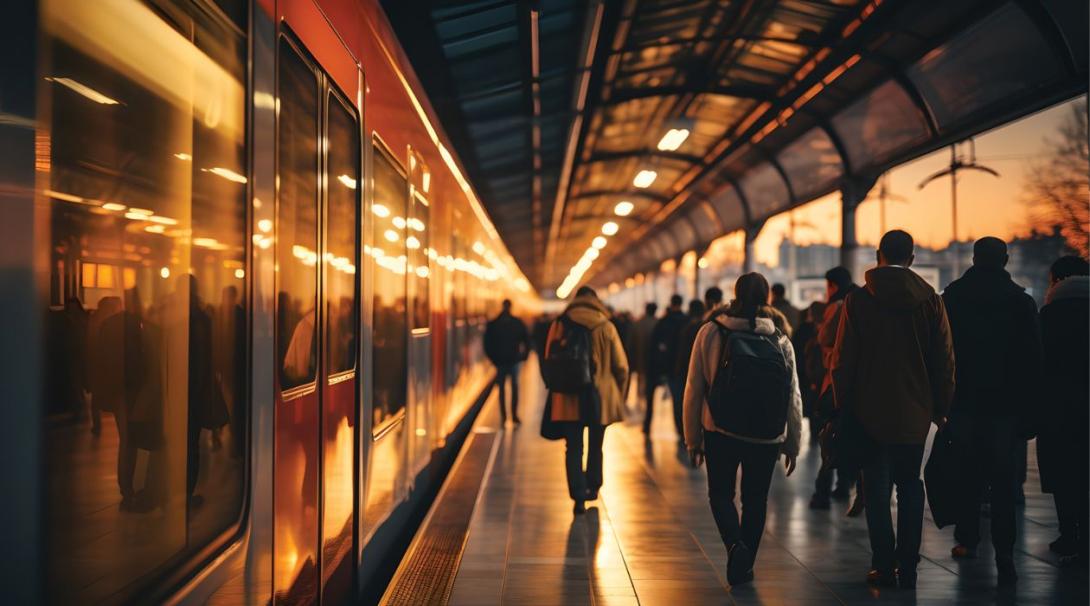 People walking on the metro station 