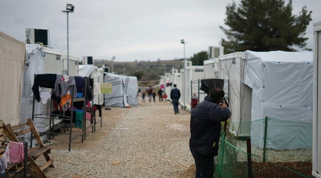 Refugee in a camp