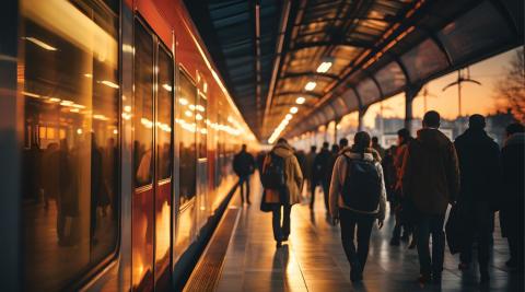 People walking on the metro station